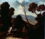 Nicolas Poussin Paysage avec un homme effraye par un serpent oil on canvas